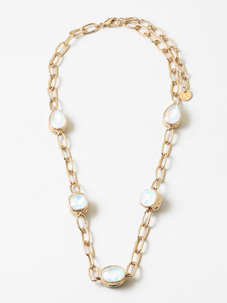 Blue Suede Jewels Short Statement Necklace with Crystals