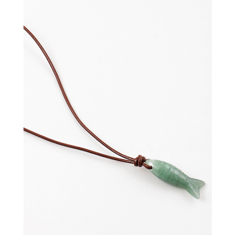 Blue Suede Jewels Fish Charm on Cord Necklace