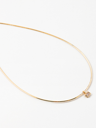 Blue Suede Jewels Medium Rectangle Slider Charm Necklace