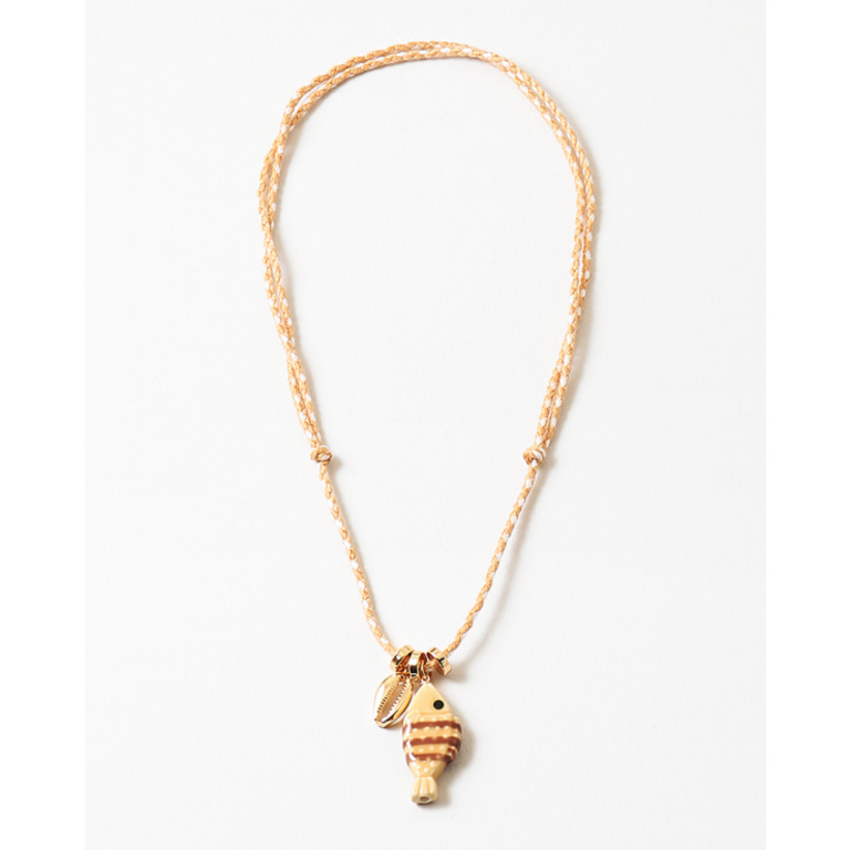Blue Suede Jewels Ceramic Fish Charm Necklace