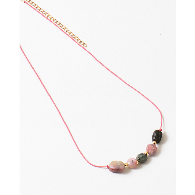 Blue Suede Jewels Delicate Beaded Necklace on Thin Cord
