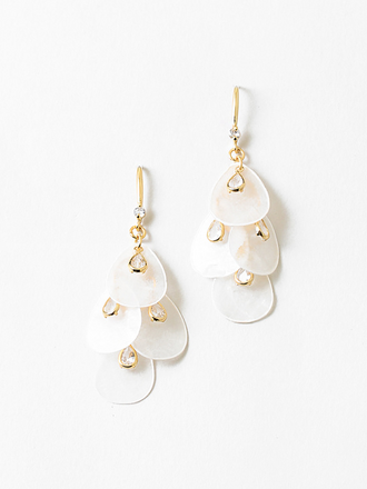 Blue Suede Jewels Shell Statement Earrings