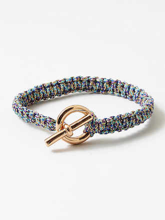 Blue Suede Jewels Braided Cord Bracelet