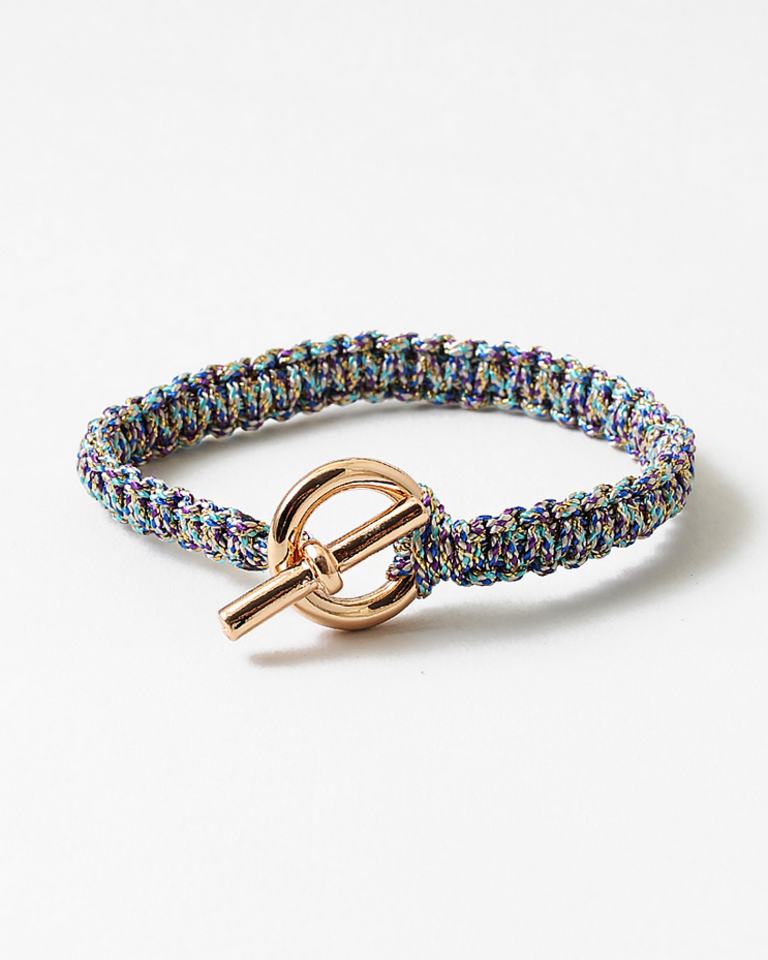 Blue Suede Jewels Braided Cord Bracelet