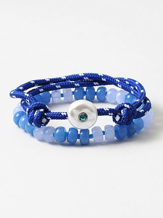 Blue Suede Jewels Beaded Nautical Bracelet