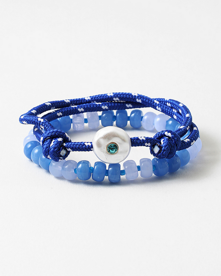Blue Suede Jewels Beaded Nautical Bracelet