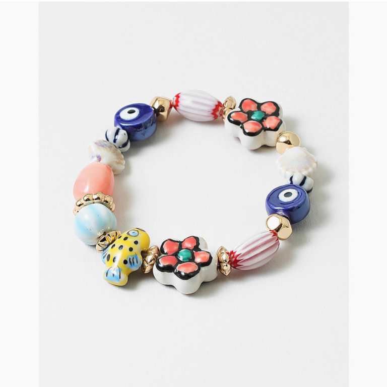 Blue Suede Jewels Ceramic Stretch Bracelet