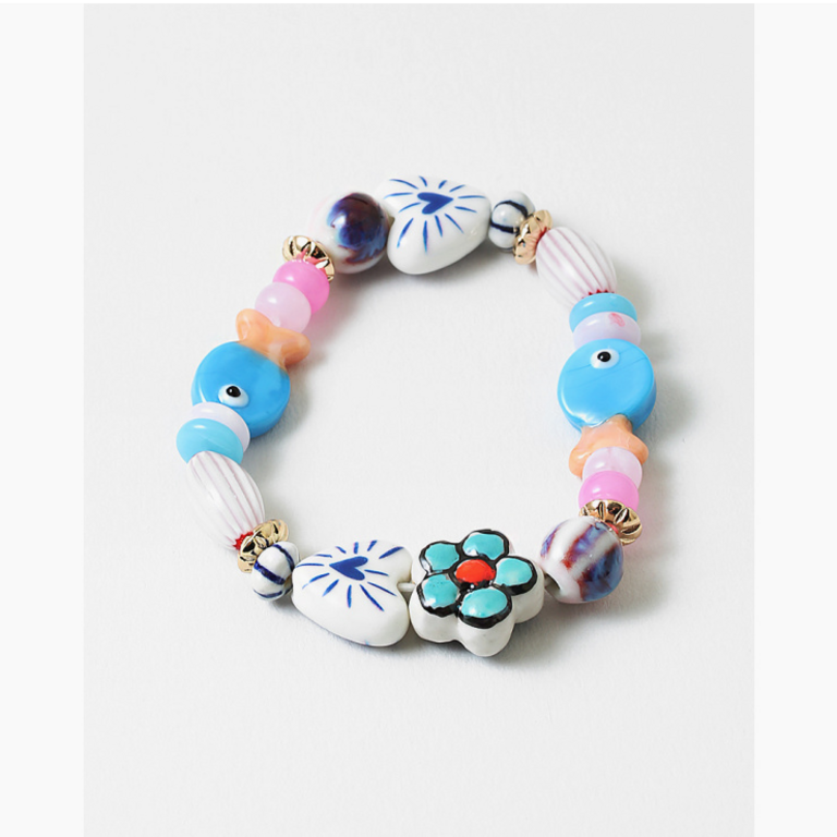 Blue Suede Jewels Ceramic Stretch Bracelet