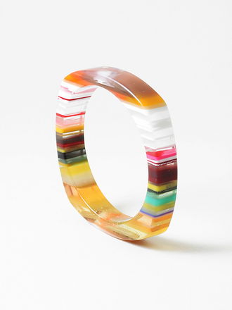 Blue Suede Jewels Rainbow Resin Bangle Bracelet