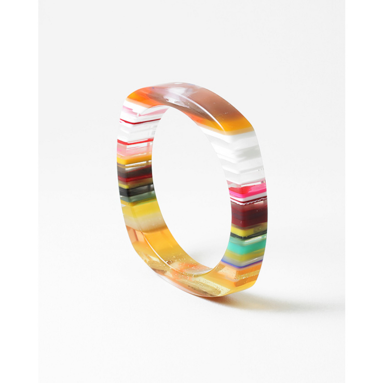 Blue Suede Jewels Rainbow Resin Bangle Bracelet