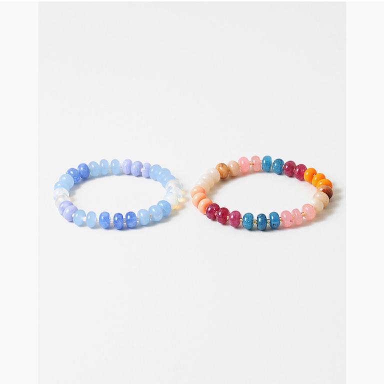 Blue Suede Jewels Beaded Stretch Bracelet