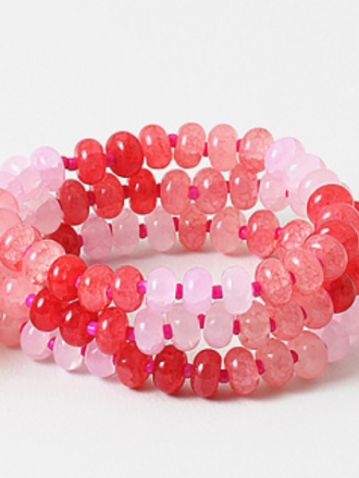Blue Suede Jewels Pink Stretch Bracelet Set