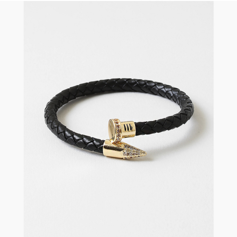 Blue Suede Jewels Faux LEather Nail Bracelet