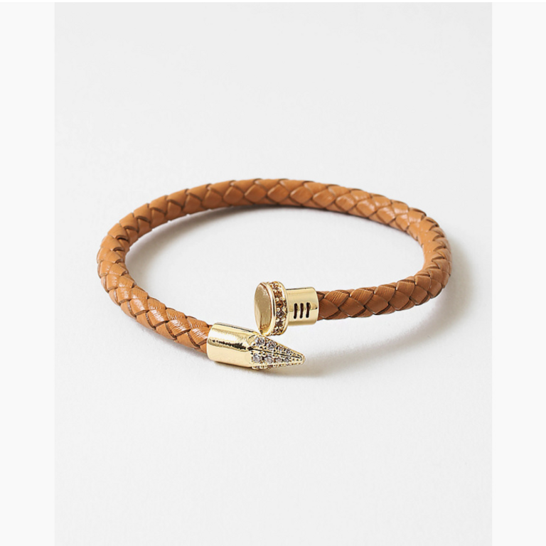 Blue Suede Jewels Faux LEather Nail Bracelet