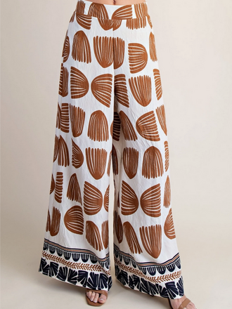 Glam Printed Wide Leg Pants