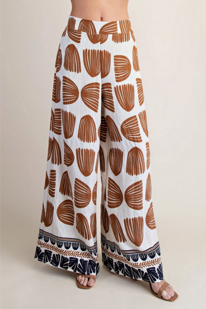 Glam Printed Wide Leg Pants