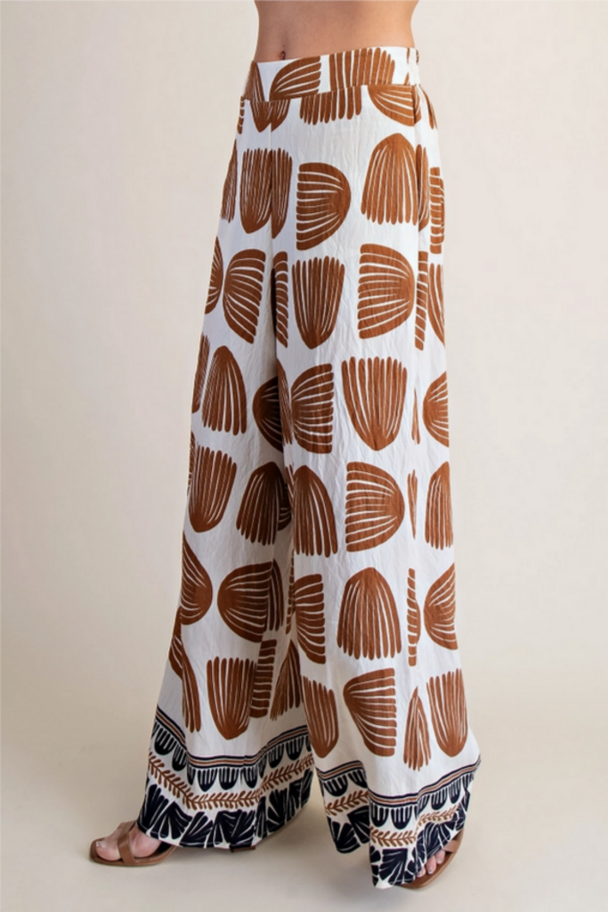 Glam Printed Wide Leg Pants