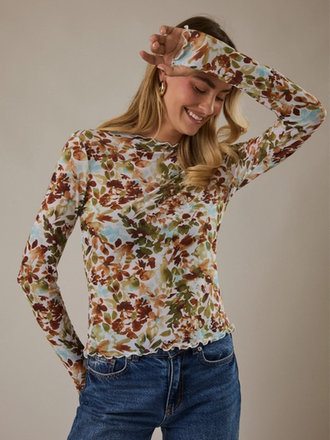 Gilli Long Sleeve Mesh Top
