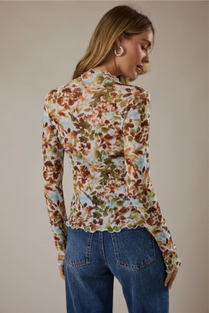 Gilli Long Sleeve Mesh Top