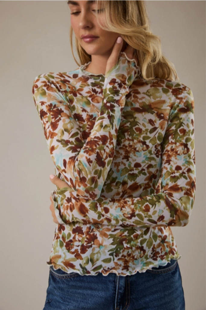 Gilli Long Sleeve Mesh Top