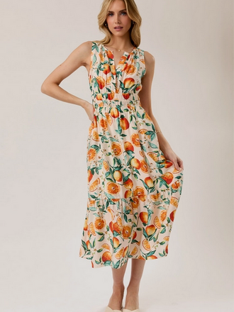 Gilli Mediterranean Citrus Midi Dress