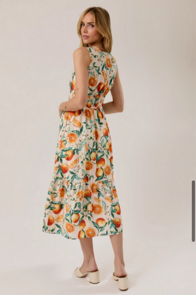 Gilli Mediterranean Citrus Midi Dress