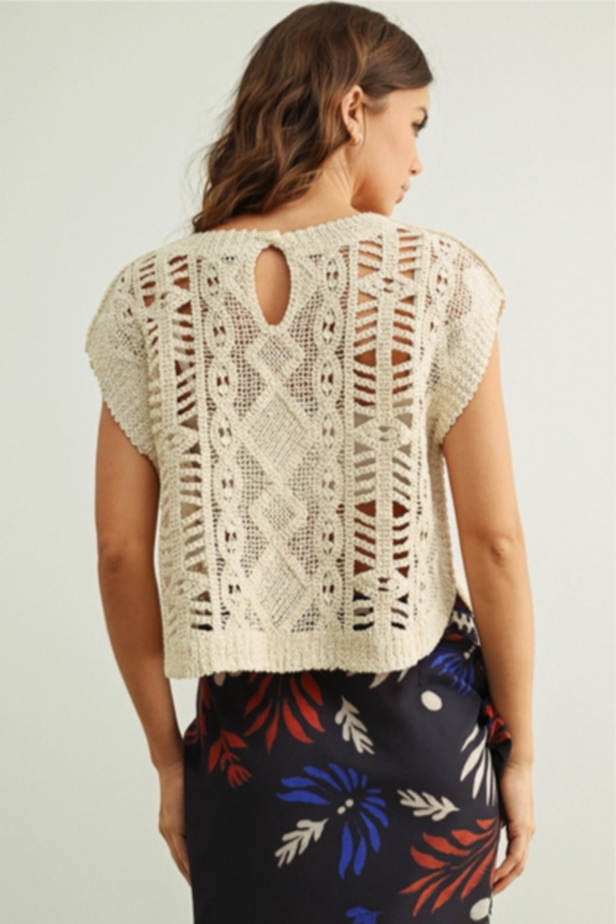 Miou Muse Crochet Knitted Top