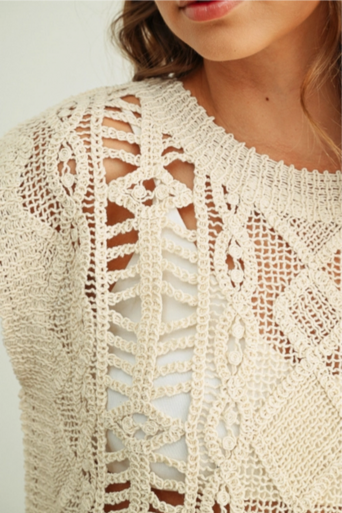 Miou Muse Crochet Knitted Top