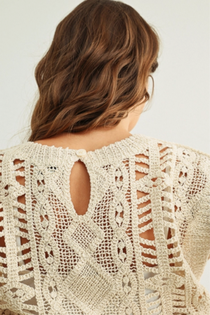 Miou Muse Crochet Knitted Top