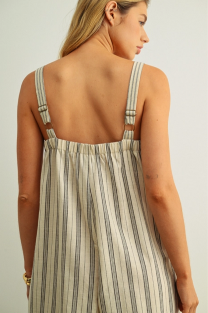 Miou Muse Striped Wide Leg Jumpsuit