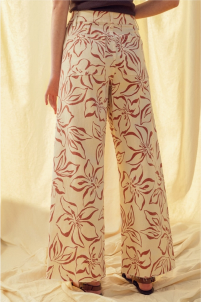 Miou Muse Tropical Floral Wide Leg Pants