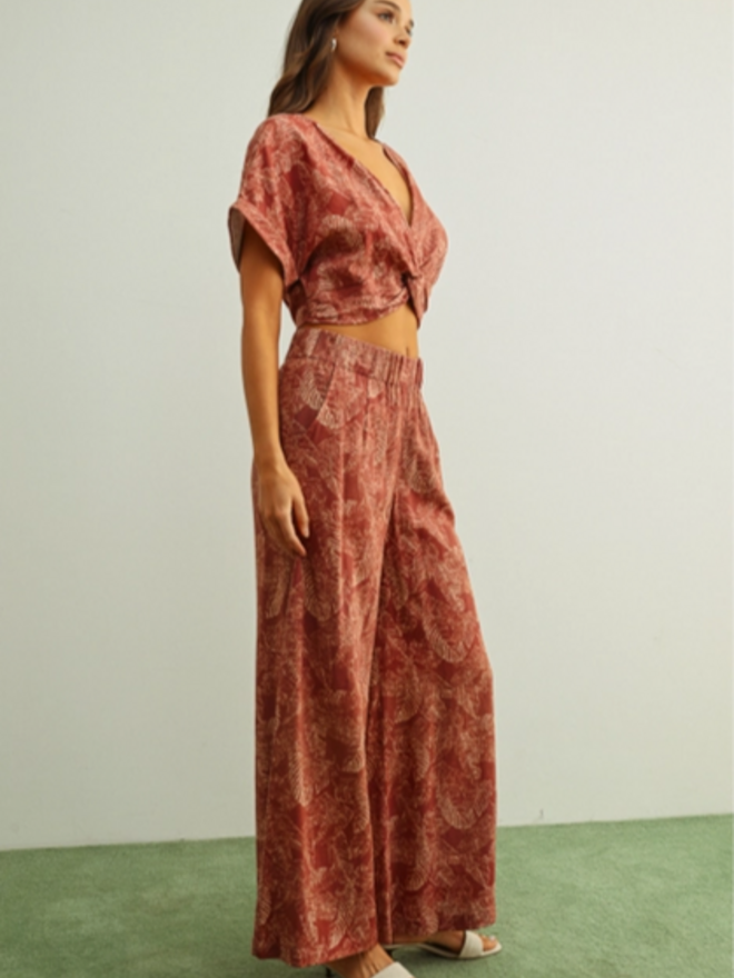 Miou Muse Botanical Wide Leg Pants - J Marcel