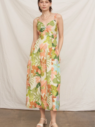 En Creme Island Garden Cutout Midi Dress