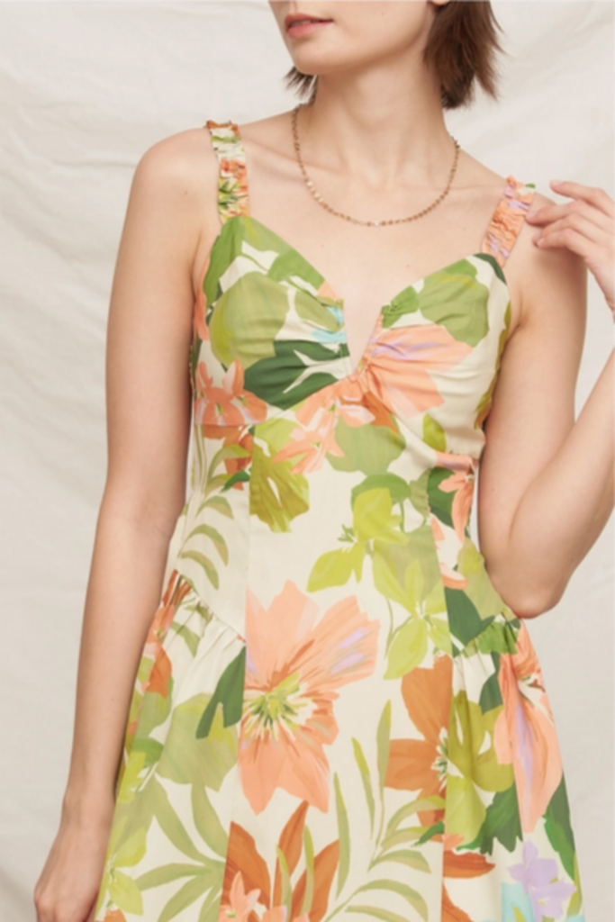 En Creme Island Garden Cutout Midi Dress