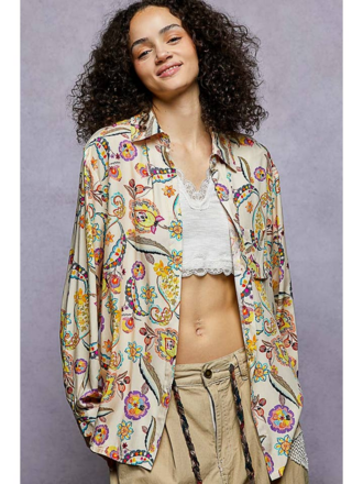 POL Wildflower Paisley Oversized Shirt