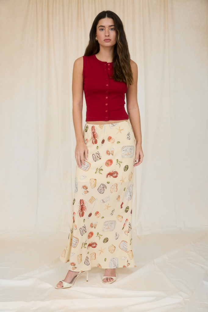 The Workshop Portofino Slip On Midi Skirt