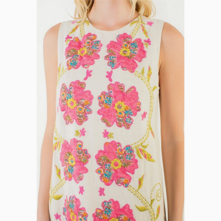 THML Garden Party Appliqué Shift Dress