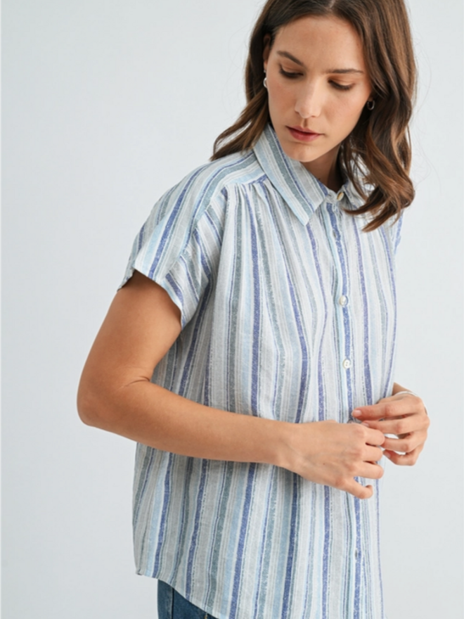 Be Cool Cotton Blend Lightweight Oversized Classic Shirt White - J