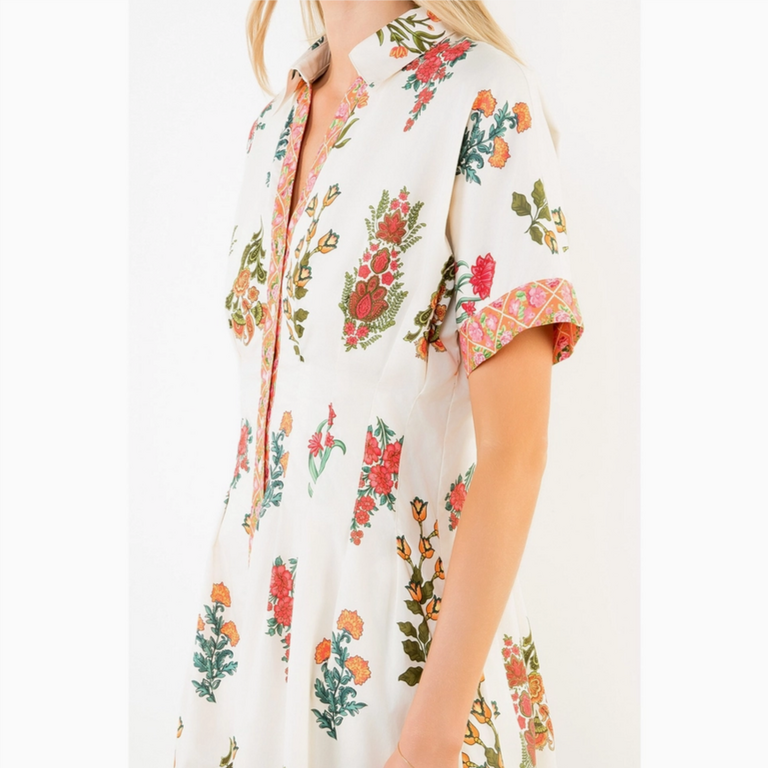 THML Short Sleeve Floral Pattern Dress