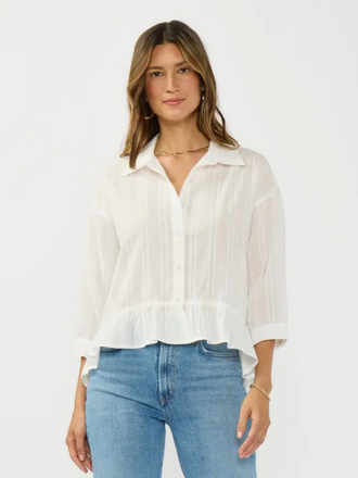 Love Stitch Ruffle Sleeve Embroidered Blouse