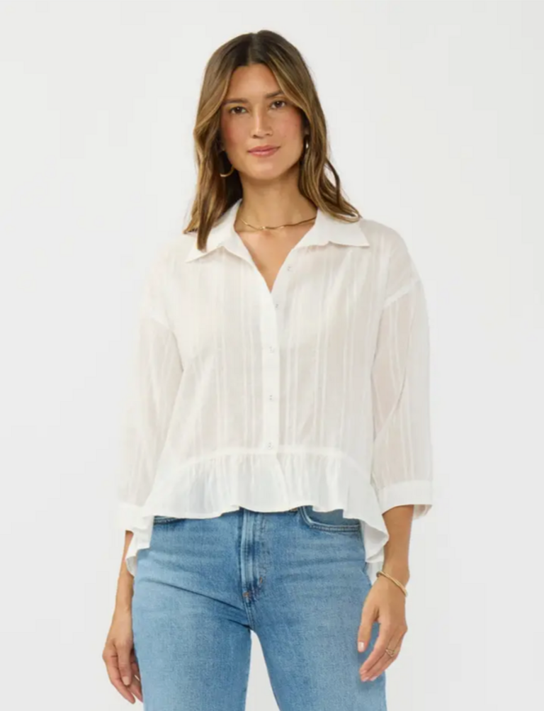 Love Stitch Ruffle Sleeve Embroidered Blouse