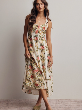 Forte Floral Panel Midi Dress