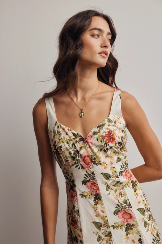 Forte Floral Panel Midi Dress