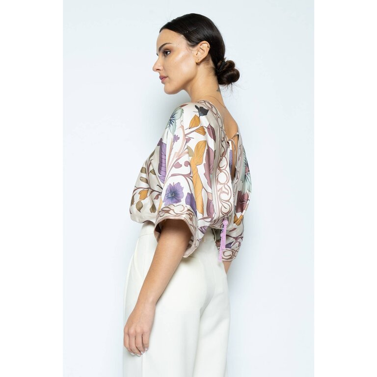 fore Floral Print Deep V Neck Thong Bodysuit