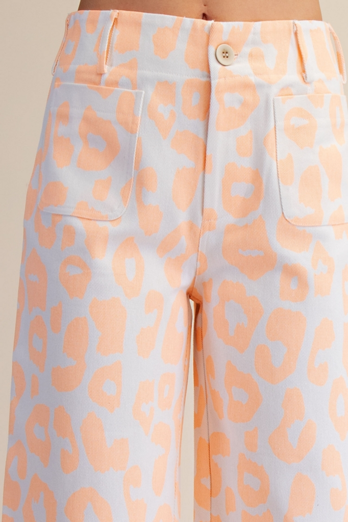 Glam Animal Print Cropped Pants