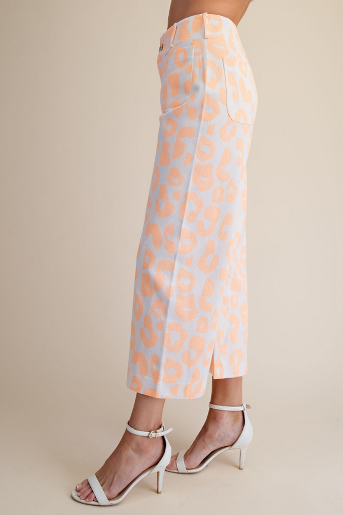 Glam Animal Print Cropped Pants