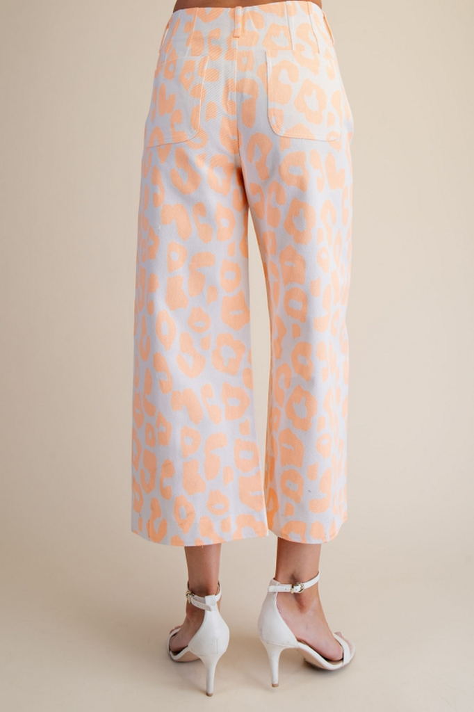 Glam Animal Print Cropped Pants