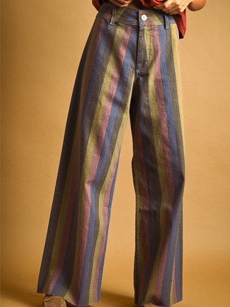 Miou Muse Multi Color Panel Wide-Leg Pants