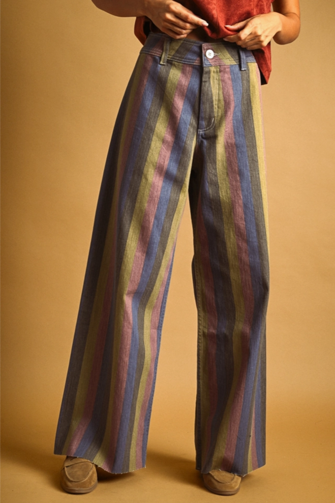 Miou Muse Multi Color Panel Wide-Leg Pants