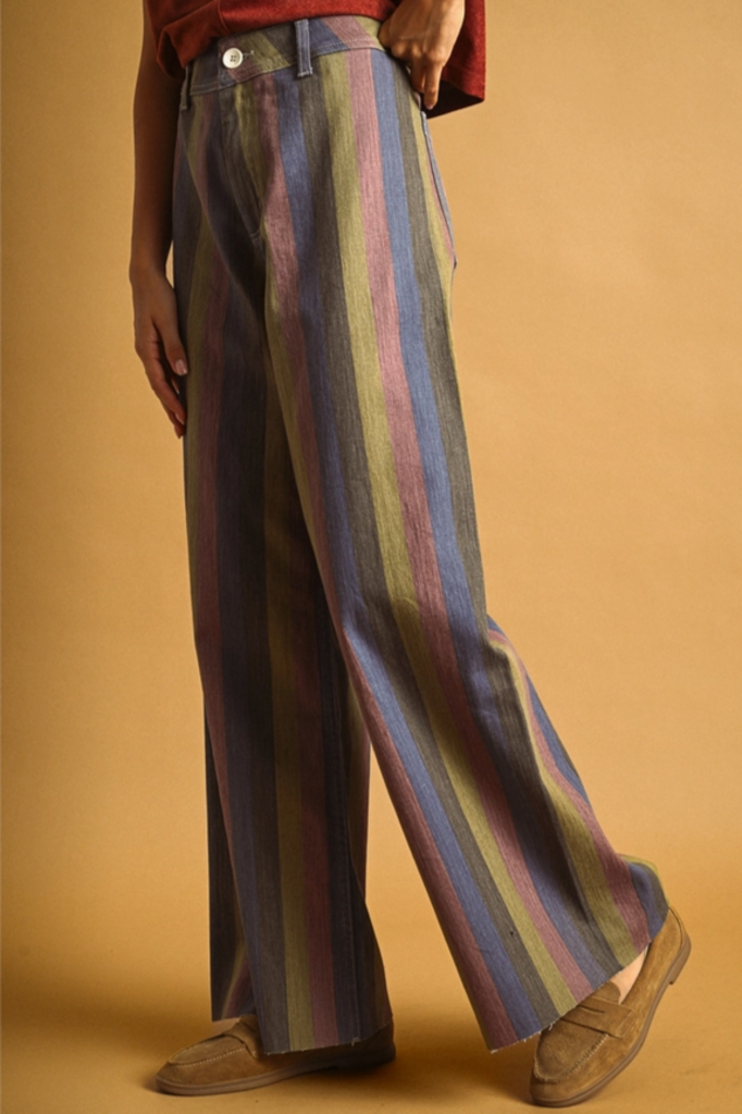 Miou Muse Multi Color Panel Wide-Leg Pants
